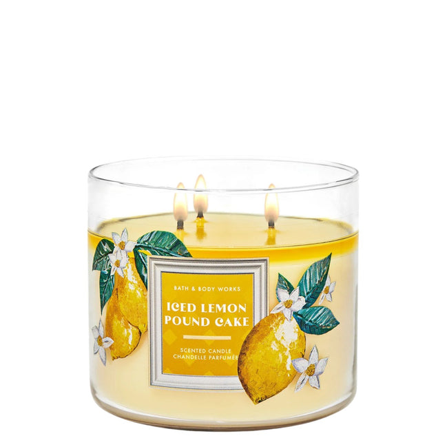 Vela Grande Bath and Body Works Iced Lemon Pund Cake